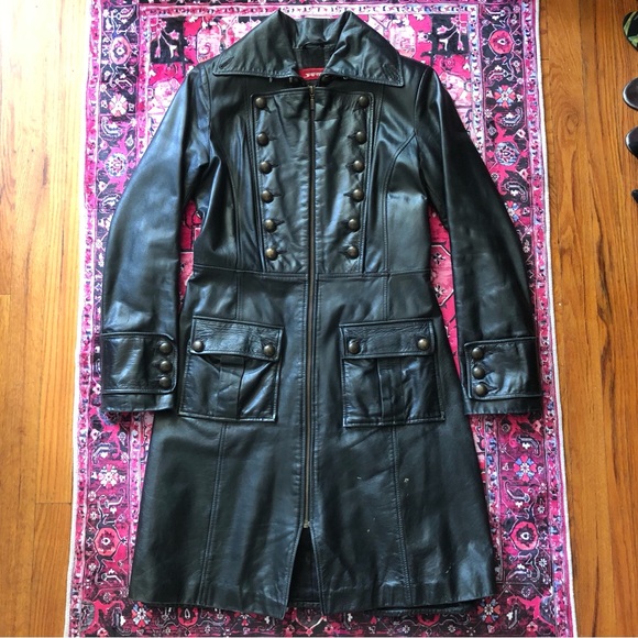 Vintage Genuine Leather Trench Coat - Picture 1 of 6